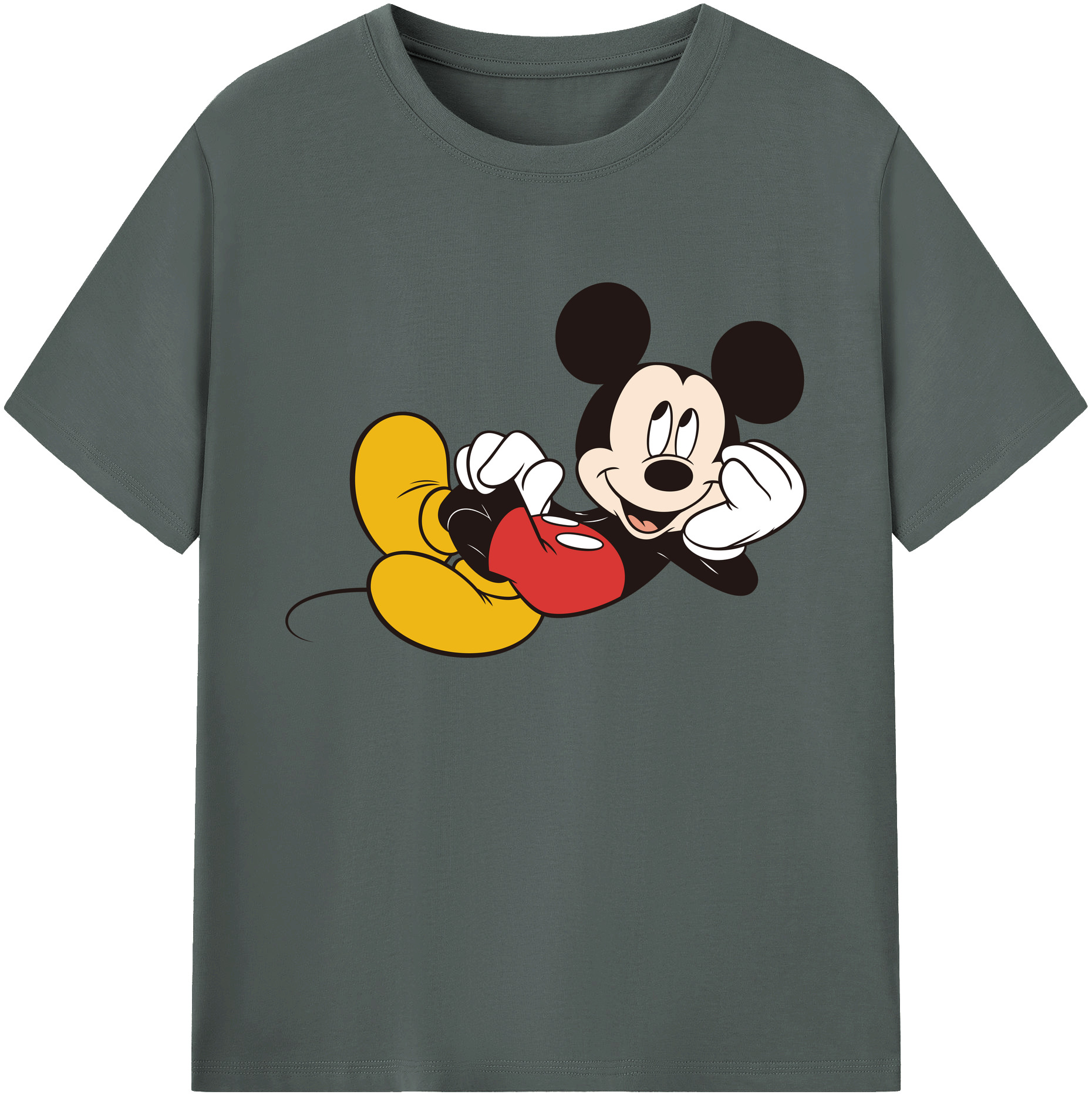 ミッキーマウス Mickey Mouse 綿100％ メンズ半袖Tシャツ｜肌触りやわらか＆通気性